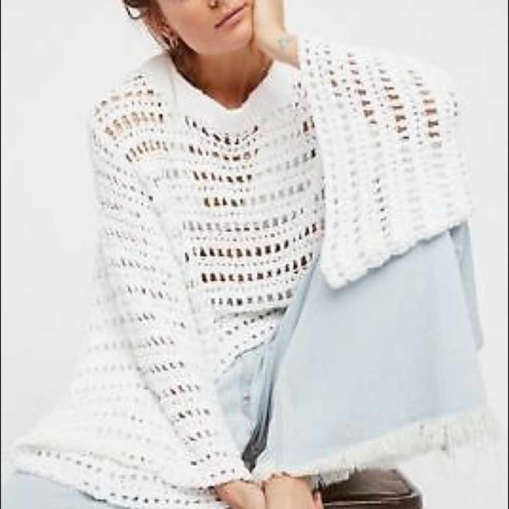 Free People Crotchet Bell Sleeve Top